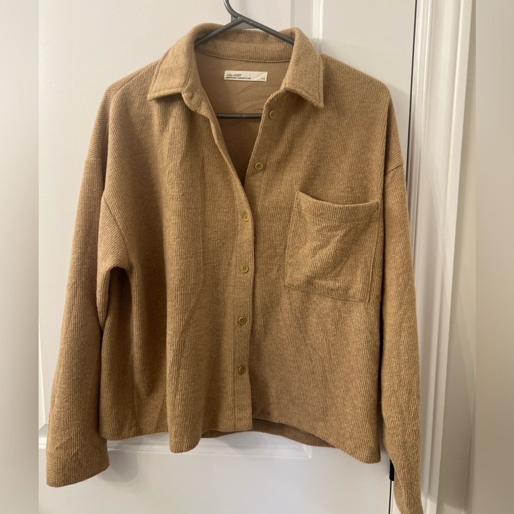 OAK + FORT BUTTON UP KNIT TOP